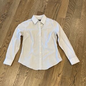 Classic White/Blue Pinstriped Button-Up Shirt